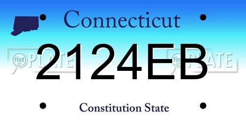 2124EB Connecticut License Plate
