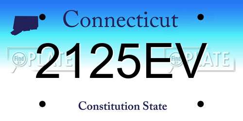 2125EV Connecticut License Plate