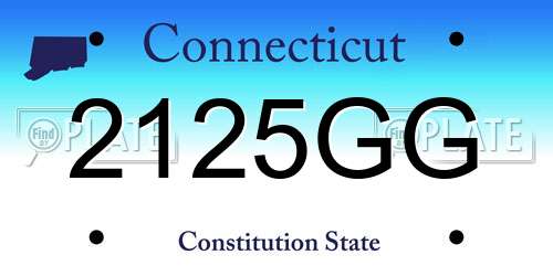 2125GG Connecticut License Plate