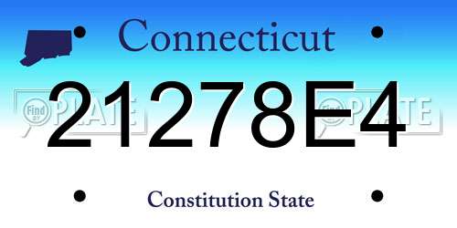 21278E4 Connecticut License Plate