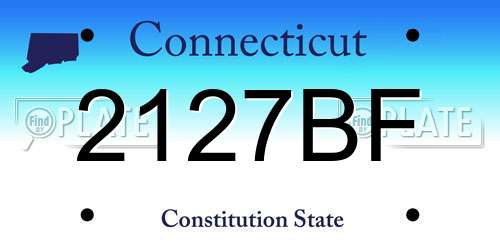 2127BF Connecticut License Plate
