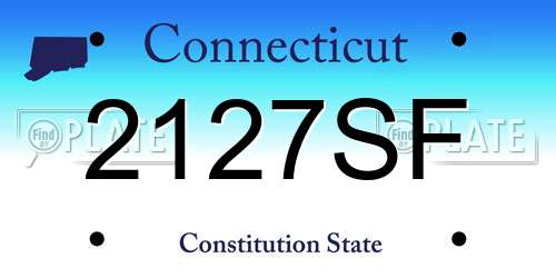 2127SF Connecticut License Plate