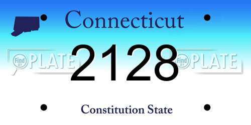 2128 Connecticut License Plate