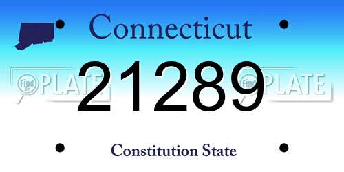 21289 Connecticut License Plate