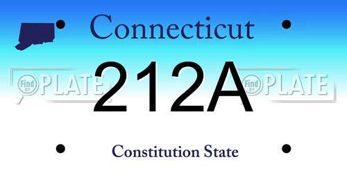 212A Connecticut License Plate