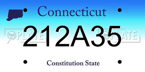 212A35 Connecticut License Plate