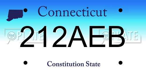 212AEB Connecticut License Plate