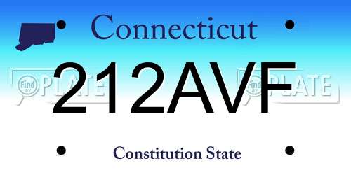212AVF Connecticut License Plate