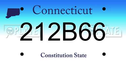 212B66 Connecticut License Plate