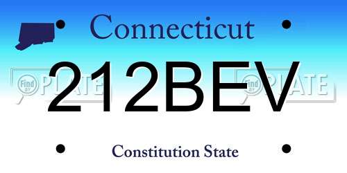 212BEV Connecticut License Plate