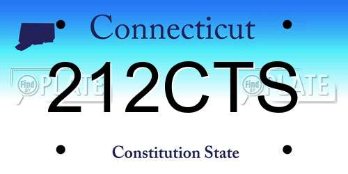 212CTS Connecticut License Plate