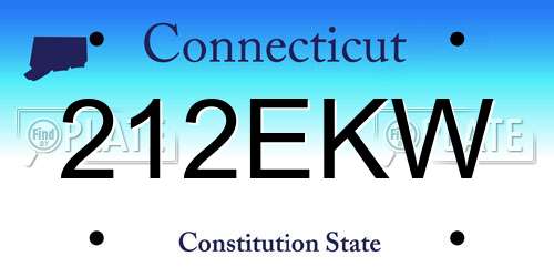 212EKW Connecticut License Plate