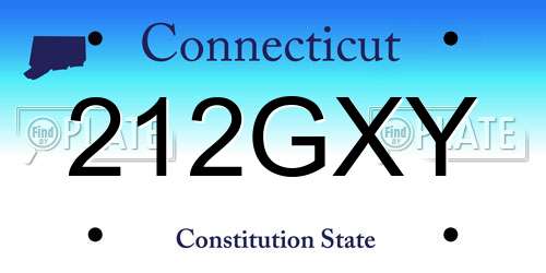 212GXY Connecticut License Plate