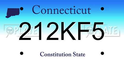212KF5 Connecticut License Plate