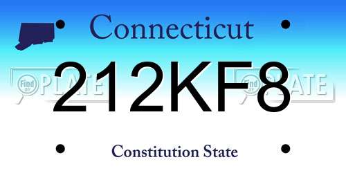 212KF8 Connecticut License Plate