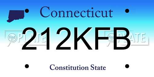 212KFB Connecticut License Plate