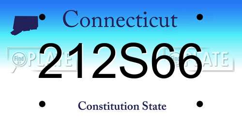 212S66 Connecticut License Plate
