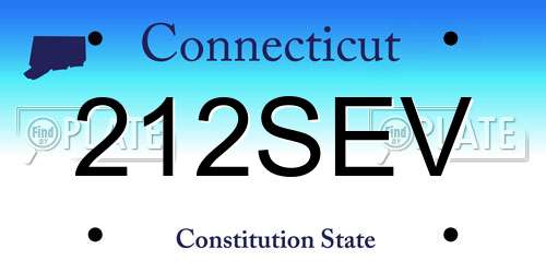 212SEV Connecticut License Plate