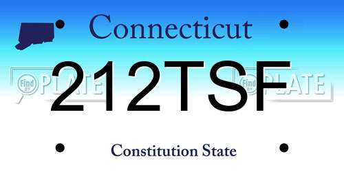 212TSF Connecticut License Plate