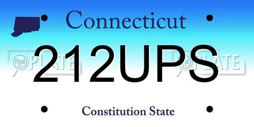 212UPS Connecticut License Plate