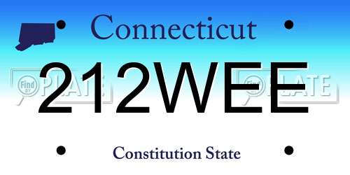 212WEE Connecticut License Plate