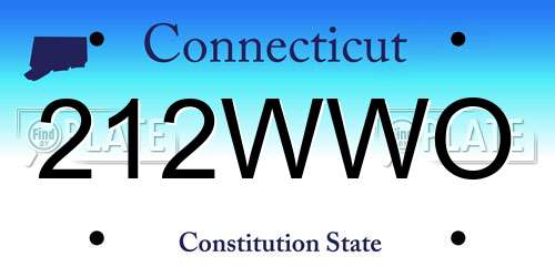 212WWO Connecticut License Plate