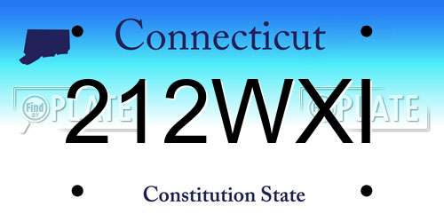 212WXI Connecticut License Plate