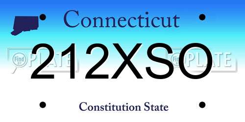 212XSO Connecticut License Plate