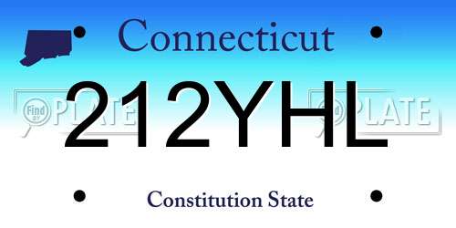 212YHL Connecticut License Plate