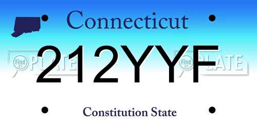 212YYF Connecticut License Plate