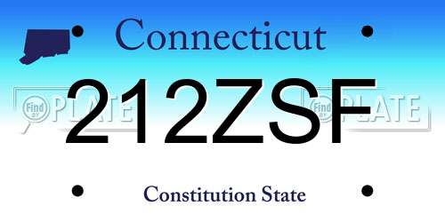 212ZSF Connecticut License Plate