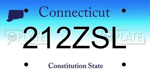 212ZSL Connecticut License Plate