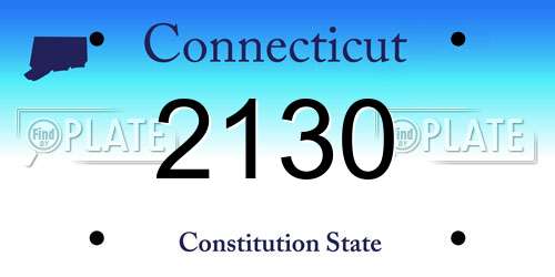 2130 Connecticut License Plate