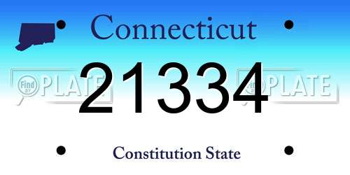 21334 Connecticut License Plate