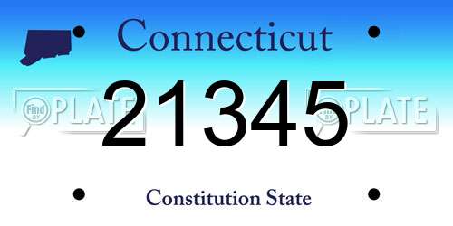 21345 Connecticut License Plate