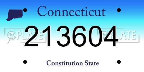 213604 Connecticut License Plate
