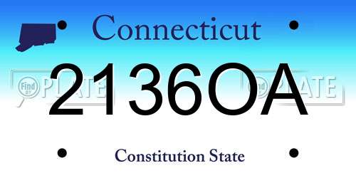 2136OA Connecticut License Plate