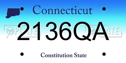 2136QA Connecticut License Plate