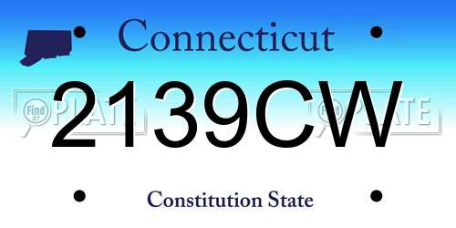 2139CW Connecticut License Plate