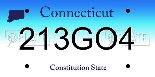 213GO4 Connecticut License Plate