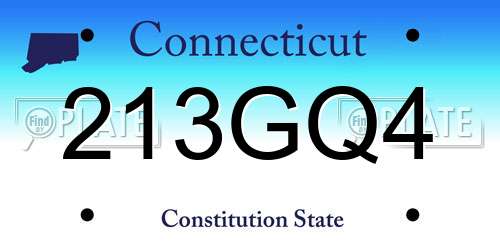 213GQ4 Connecticut License Plate