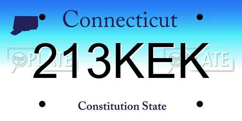213KEK Connecticut License Plate