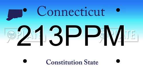 213PPM Connecticut License Plate