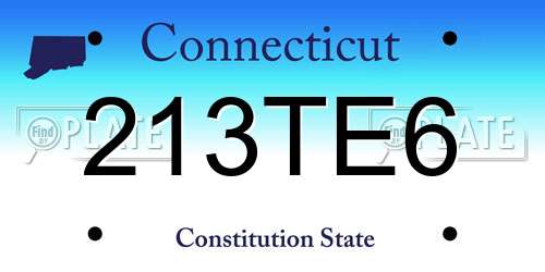 213TE6 Connecticut License Plate