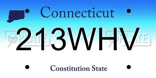 213WHV Connecticut License Plate