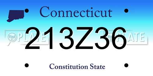 213Z36 Connecticut License Plate