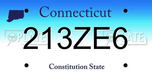 213ZE6 Connecticut License Plate