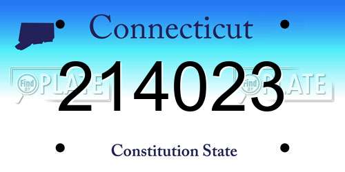 214023 Connecticut License Plate