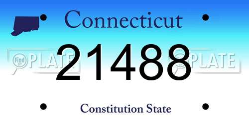 21488 Connecticut License Plate