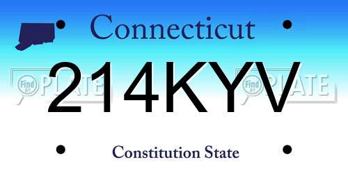 214KYV Connecticut License Plate